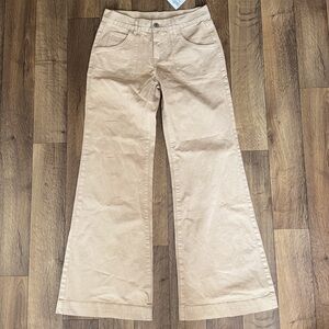 John Galt NWT Wide Leg Boot Flare Tan Khaki Pants Size Small Trendy Bottoms $42